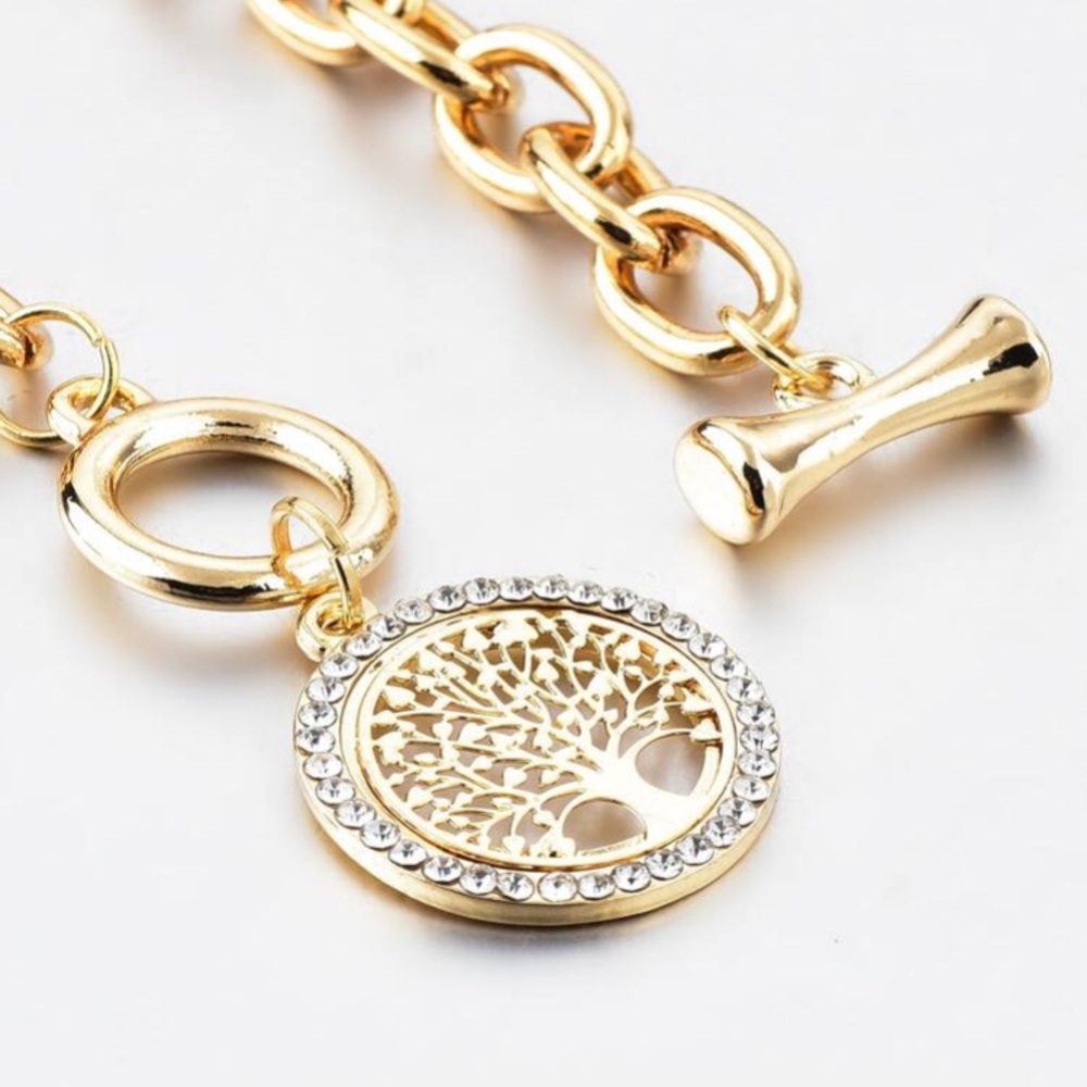 Gold Tree Pendant Bracelet